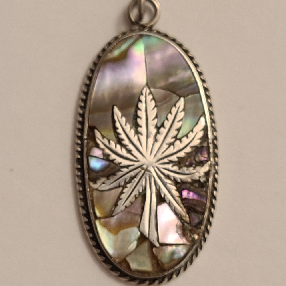 Hecho En Mexico Abalone Leaf Pendant